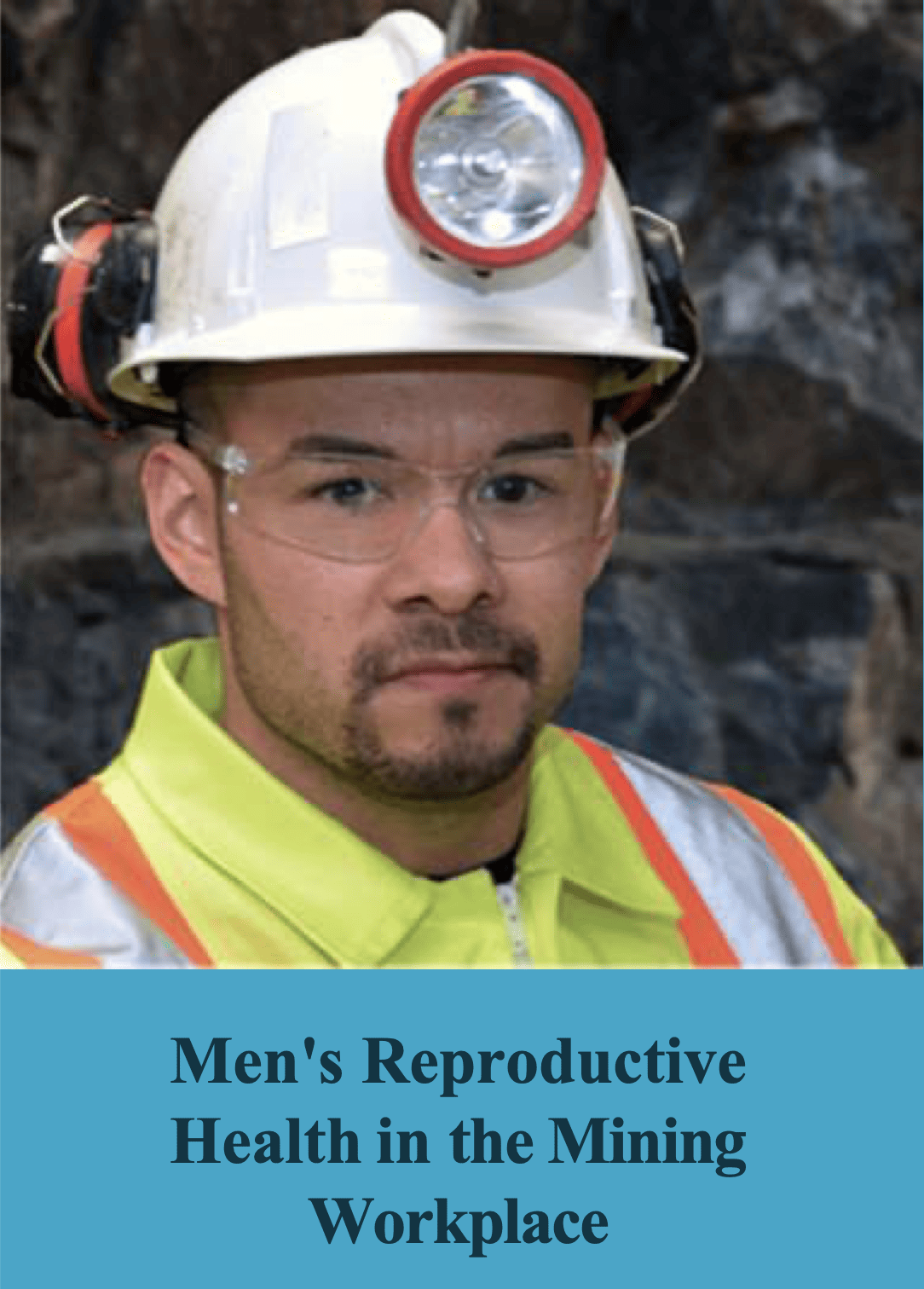 Front cover of a brochure on men's reproductive health mining workplace