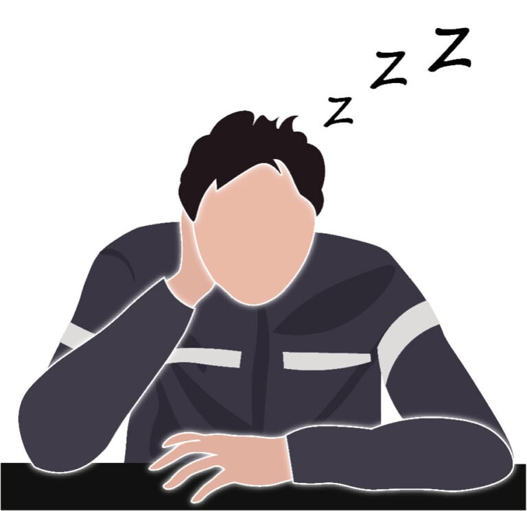 Illustration of a tired worker